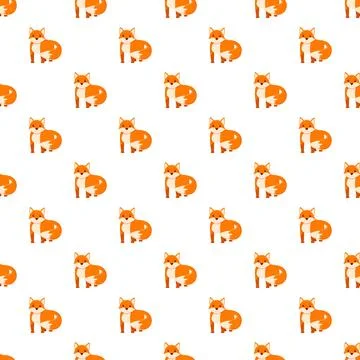 Orange cartoon fox seamless pattern for kids Illustrazione stock