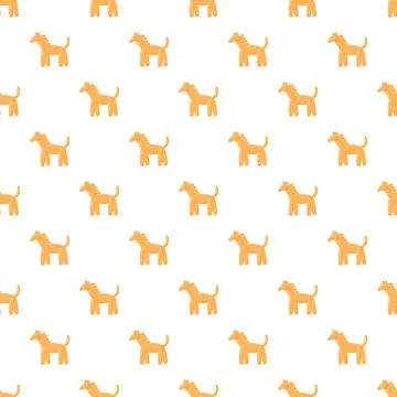 Orange cartoon horses seamless pattern on white background Stock Illustration