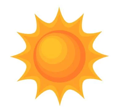 Orange cartoon sun icon. Vector illustration. Stock Illustration