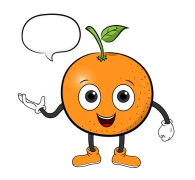 Orange Cartoon With Text Stock Illustration