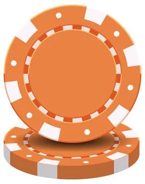 Orange Casino Poker Chips Vector Illustration for Gambling and Betting Stock Illustration