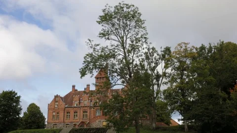 Orange Castle and Tree Stock Footage 86155331
