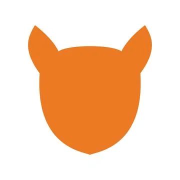 Orange Cat Head Vector Shape Stock Illustration