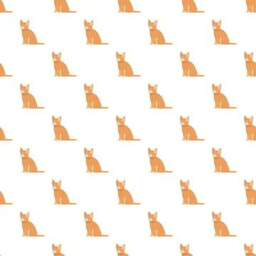 Orange cat kitten seamless pattern with pet animals Stock Illustration