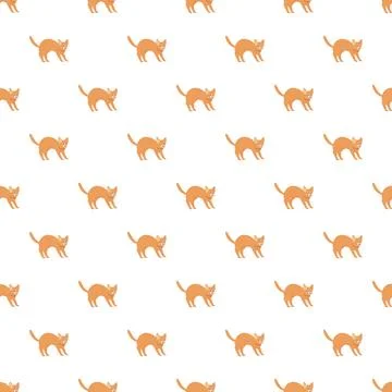 Orange cat pattern creating a seamless background Stock Illustration