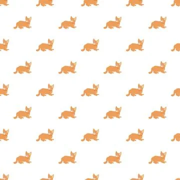 Orange cat seamless pattern creating cute background イラスト素材
