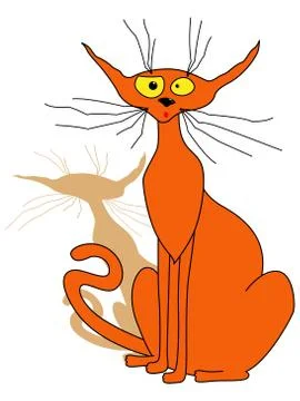 Orange cat sitting Stock Illustration