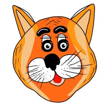 Orange cat on white background Stock Illustration