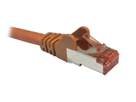 Orange CAT6A Ethernet Patch Lead Stock Photos