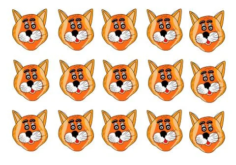 Orange cats background on white background Stock Illustration
