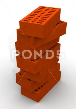 Orange ceramic bricks Illustration