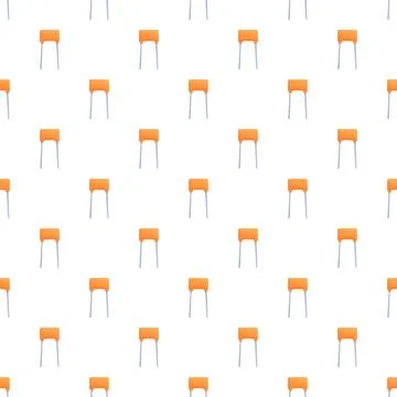 Orange ceramic capacitor components repeating seamless pattern Illustrazione stock