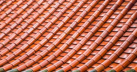 Orange ceramic roof pattern Stock Photos