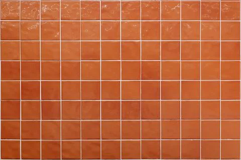 Orange ceramic tile background. Old vintage ceramic tiles in green to decorate 写真素材