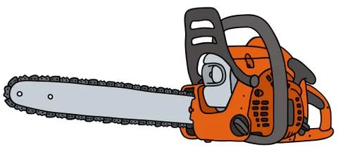 Orange chainsaw Stock Illustration