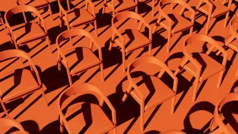 The orange chairs. 3D rendering Stock Illustration