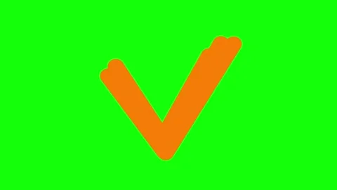 Orange check mark green Stock Footage 261813091