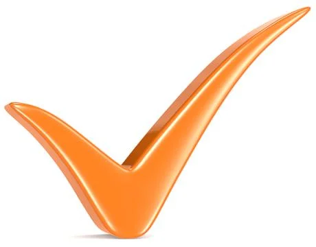 Orange Check Mark. Stock Illustration