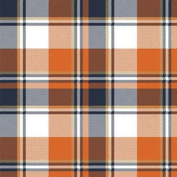 Orange check plaid seamless pattern. Vector illustration. Illustrazione stock