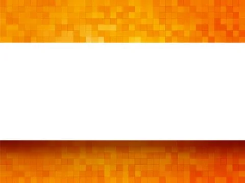 Orange checkered background with label Stock Illustration