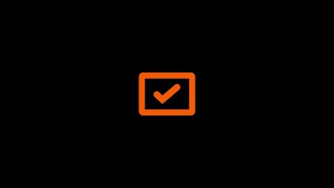 Orange Checkmark Icon on Dark Background Vidéo 332984289