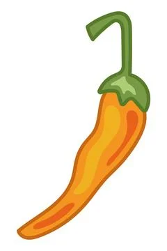 Orange chilli pepper Stock Illustration