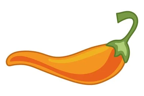 Orange chilli pepper illustration Stock Illustration