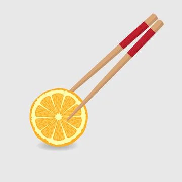 Orange chopsticks Stock Illustration