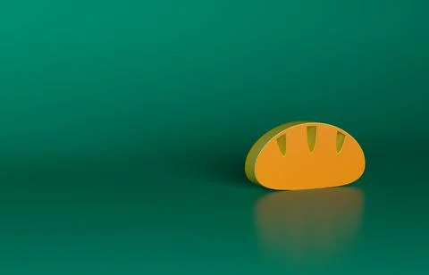 Orange Christian bread icon isolated on green background. Religion and Stock Illustration