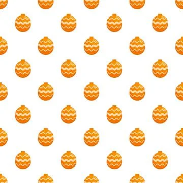 Orange christmas ornament seamless pattern background Stock Illustration