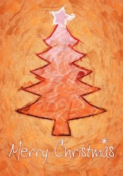 Orange christmas tree Stock Photos
