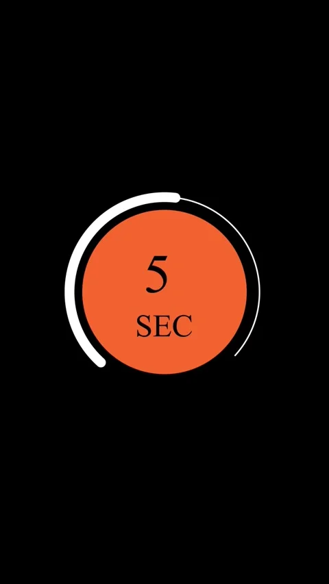 Orange Circle with animated White Outline Displaying "2SEC" on Black timer .. 動画素材 344859162