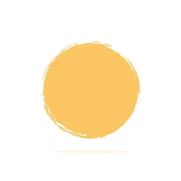 Orange circle brush stroke isolated on white background. Illustration design. Illustrazione stock