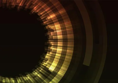 Orange circle digital eye abstract sheet layer background Stock Illustration