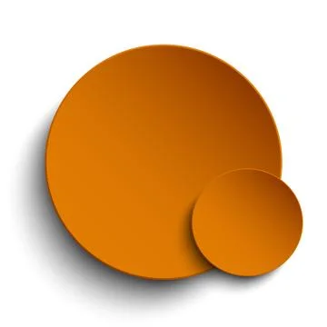 Orange circle empty banner on white background. Stock Illustration
