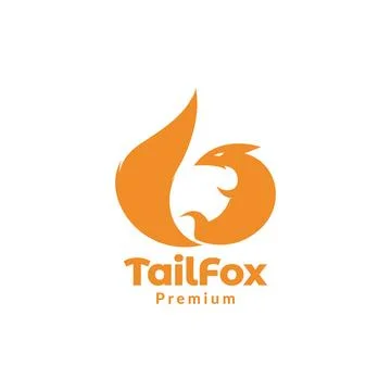 Orange circle fox with big tail logo design vector graphic symbol icon sign.. Stock Illustration