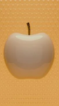 Orange circle grid background with single white apple form positioned in lo.. Stock Illustration
