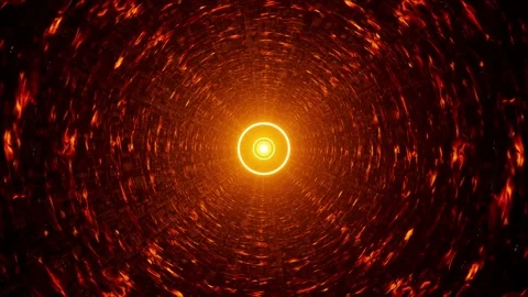 Orange Circle Light Flare Tunnel VJ Loop Stock-Footage 201202452