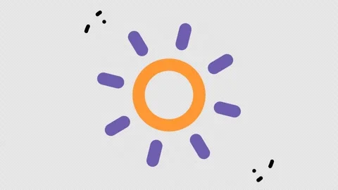 Orange circle with purple rays suitable for design elements Stock Footage 286706346