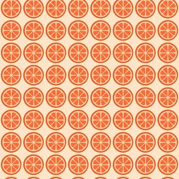 Orange Circle Slice Grapefruit Seamless Pattern 스톡 일러스트