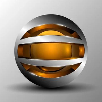 Orange circle sphere logo Stock Illustration