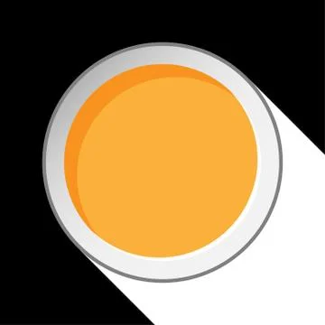 Orange circle with stylized shadow Stock Illustration