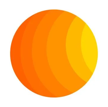 Orange circle sun icon. Vector illustration Stock Illustration