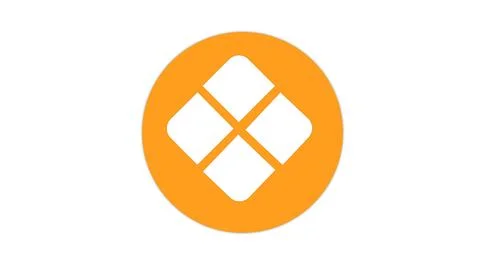 Orange circle with white diamond shape 스톡 일러스트