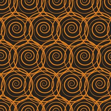 Orange circles seamless vector abstract pattern Illustrazione stock