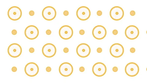 Orange circles set on white background in 4k video. Concept of geometric shapes Stock Footage 145540563