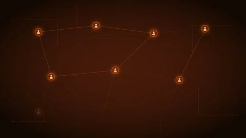 Orange Circuit Board People Tech Connection Glow 4K Loop 库存影片 342604030