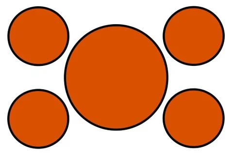 Orange Circular Banners, Black Border and White Background. Use for Illustrat Stock Illustration