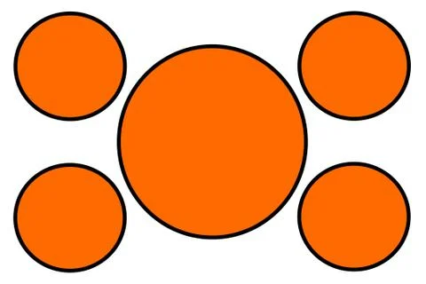 Orange Circular Banners, Black Border and White Background. Use for Illustrat 스톡 일러스트