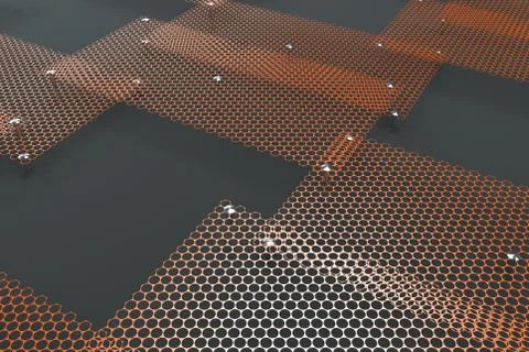 Orange circular grates on dark grey background Ilustración de archivo